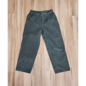 Free People Jeans Womens Sz 4 Army Green Tapered Leg Denim Boho